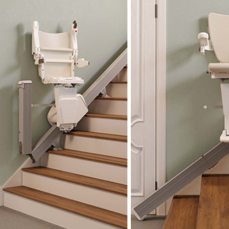 Easy hinge for a straight stairlift