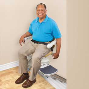 Stairlift seat swiveled to allow easy exit