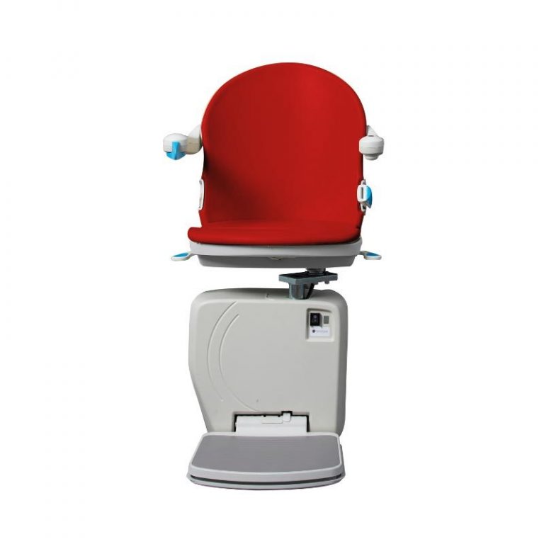 Handicare 4000 Curved Stairlift with Ruby Red Smart Seat