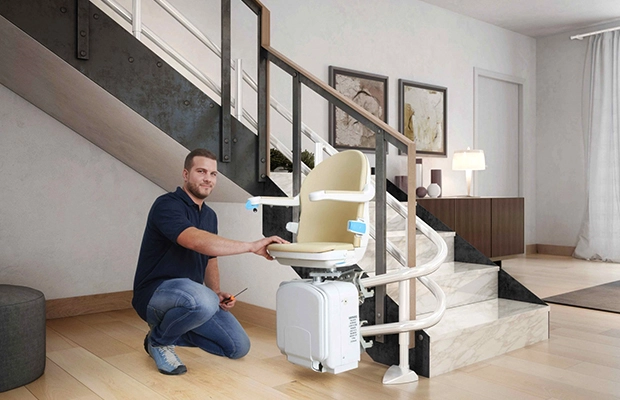 Fitting the Handicare 4000 Stairlift to a staircase